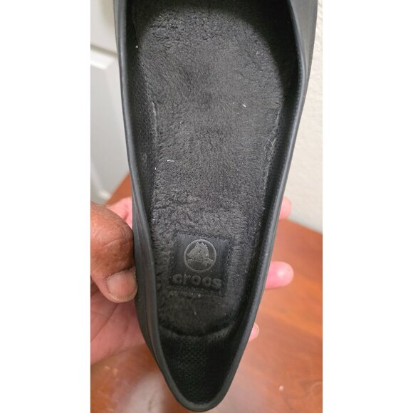 Crocs Black Women's Slip-On Flat Rubber Shoes Size 8 - Picture 10 of 10